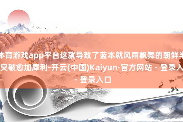 体育游戏app平台这就导致了蓝本就风雨飘舞的朝鲜半岛突破愈加犀利-开云(中国)Kaiyun·官方网站 - 登录入口