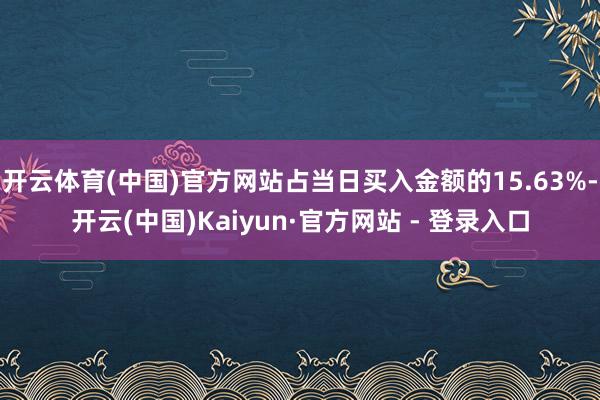 开云体育(中国)官方网站占当日买入金额的15.63%-开云(中国)Kaiyun·官方网站 - 登录入口