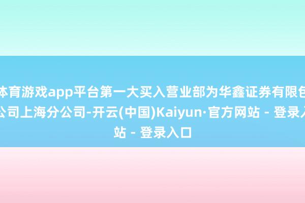 体育游戏app平台第一大买入营业部为华鑫证券有限包袱公司上海分公司-开云(中国)Kaiyun·官方网站 - 登录入口