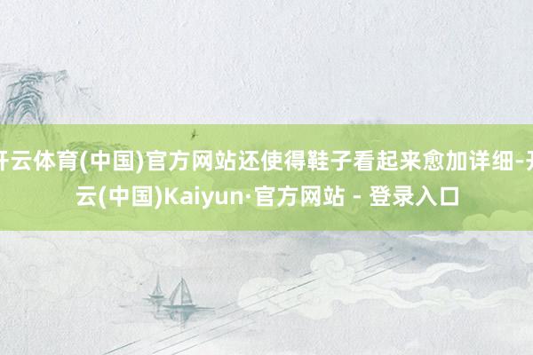 开云体育(中国)官方网站还使得鞋子看起来愈加详细-开云(中国)Kaiyun·官方网站 - 登录入口