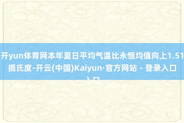 开yun体育网本年夏日平均气温比永恒均值向上1.51摄氏度-开云(中国)Kaiyun·官方网站 - 登录入口