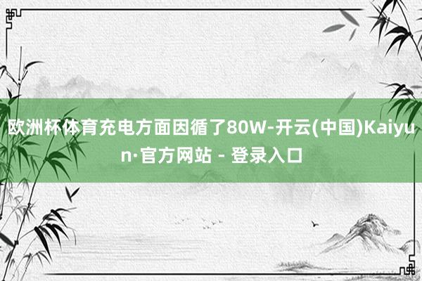 欧洲杯体育充电方面因循了80W-开云(中国)Kaiyun·官方网站 - 登录入口