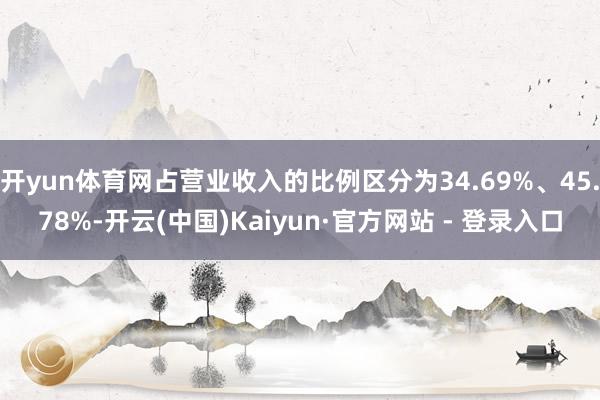 开yun体育网占营业收入的比例区分为34.69%、45.78%-开云(中国)Kaiyun·官方网站 - 登录入口