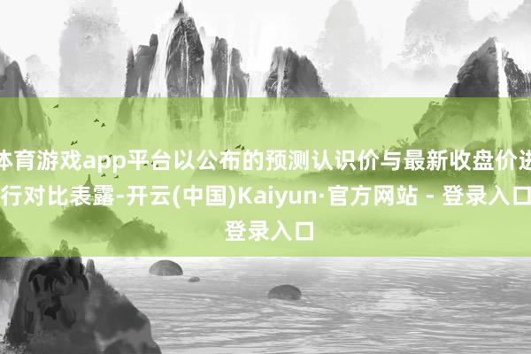 体育游戏app平台以公布的预测认识价与最新收盘价进行对比表露-开云(中国)Kaiyun·官方网站 - 登录入口